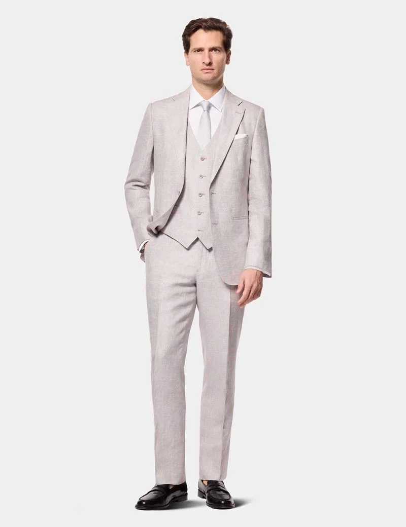 Tailored Fit Light Grey Waistcoat thumbnail 5