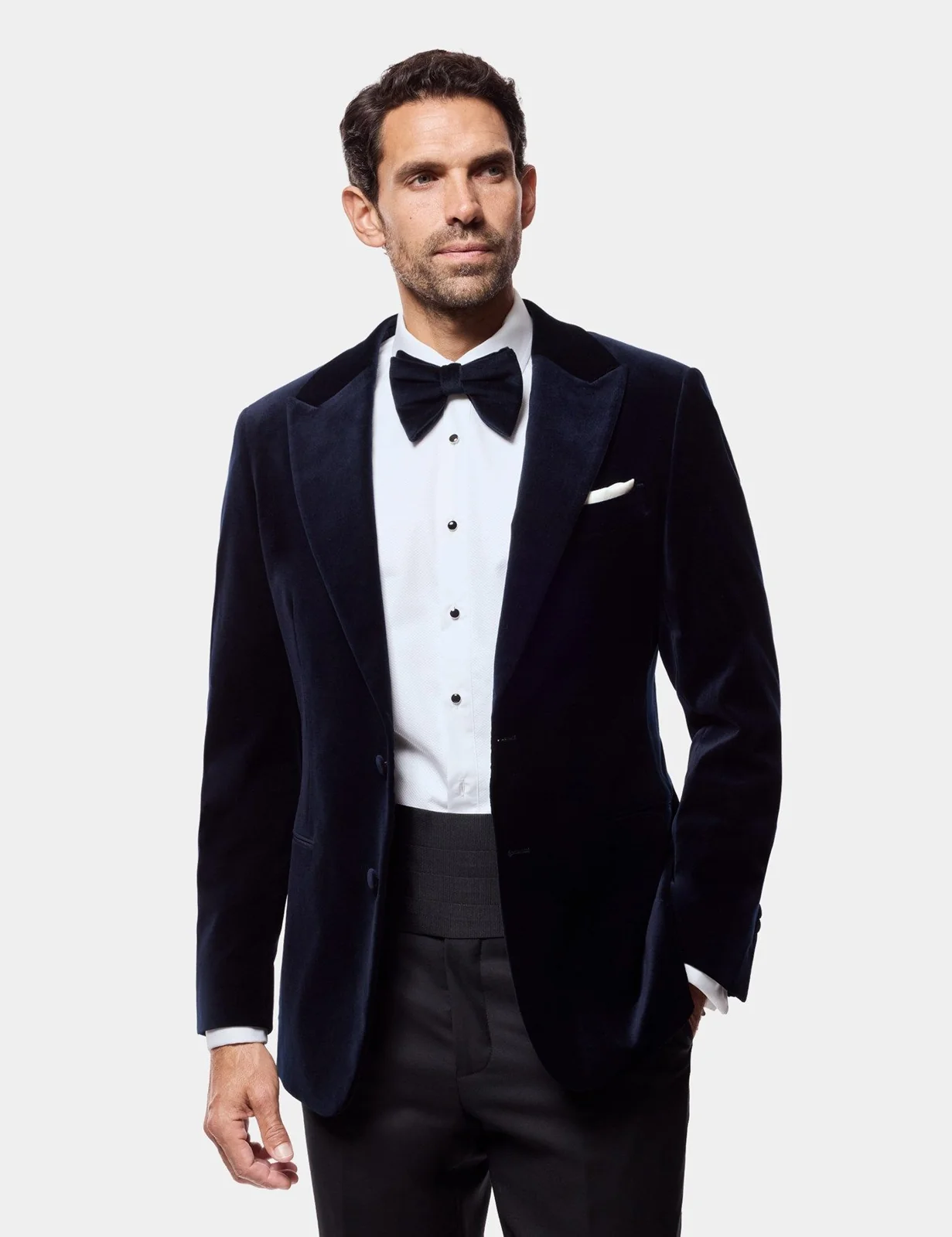 Tailored Fit Midnight Blue Velvet Jacket