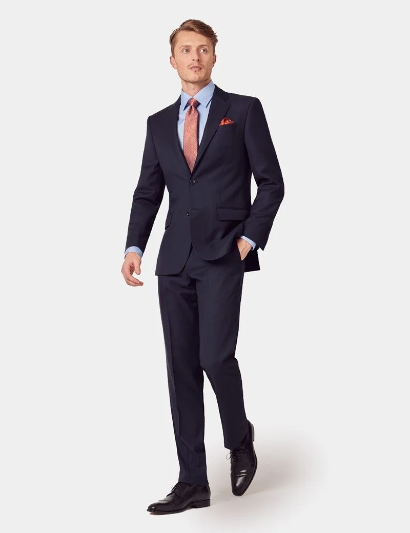 Tailored Fit Navy Birdseye 1913 Suit Jacket thumbnail 8