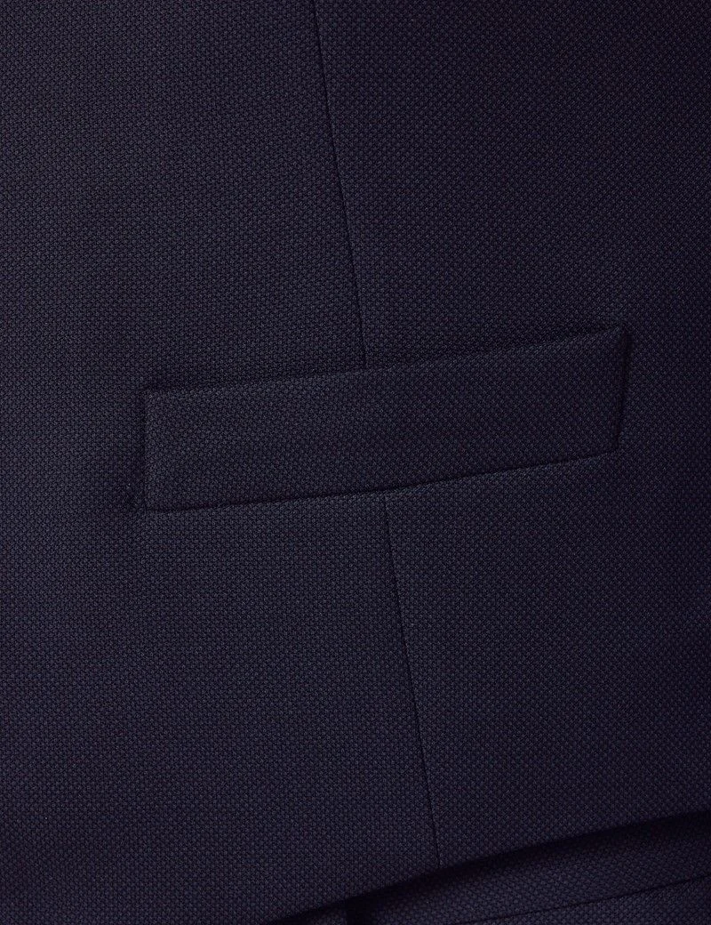Tailored Fit Navy Birdseye 1913 Waistcoat thumbnail 4