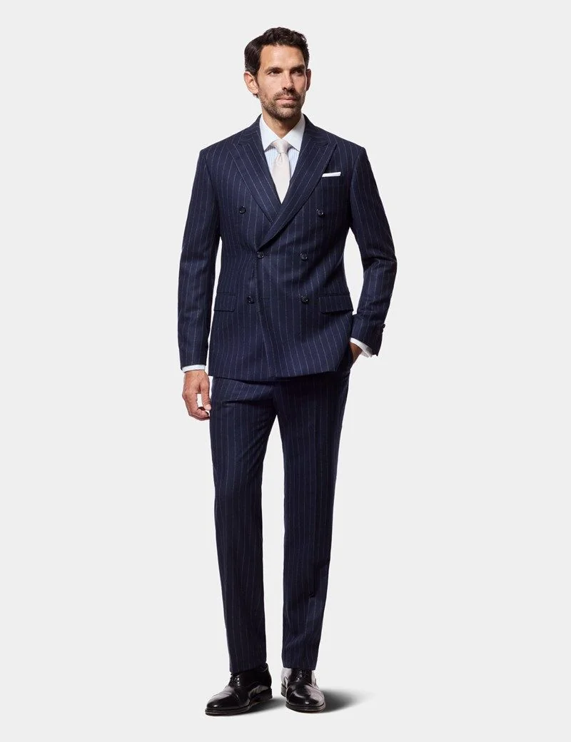 Tailored Fit Navy Chalk Stripe 1913 Suit Jacket thumbnail 7