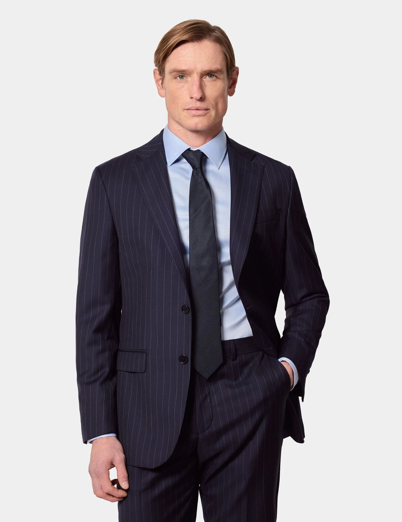 Tailored Fit Navy Chalk Stripe 1913 Suit Jacket primary image