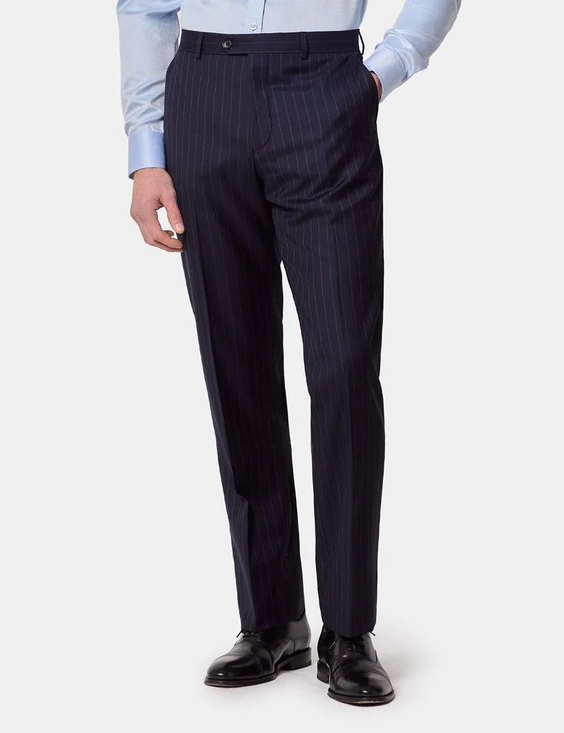 Tailored Fit Navy Chalk Stripe 1913 Suit Trousers thumbnail 2