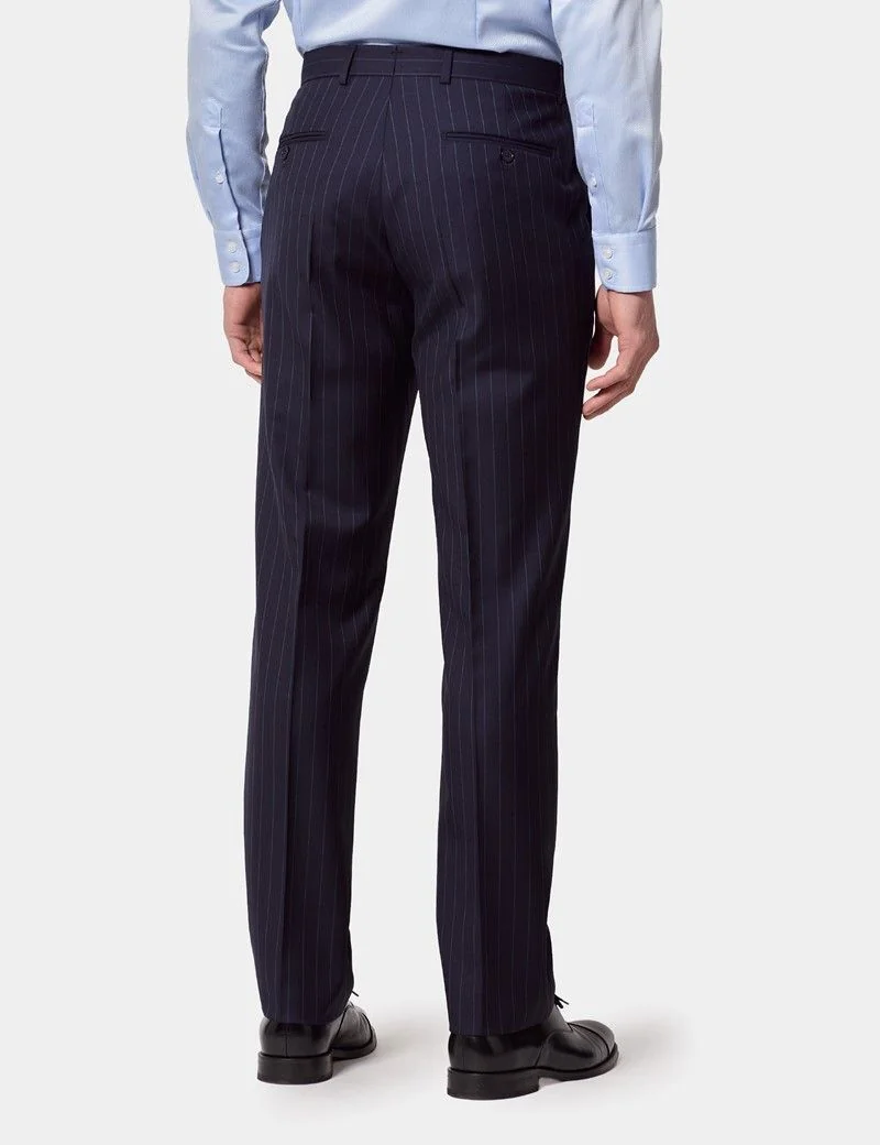 Tailored Fit Navy Chalk Stripe 1913 Suit Trousers thumbnail 4
