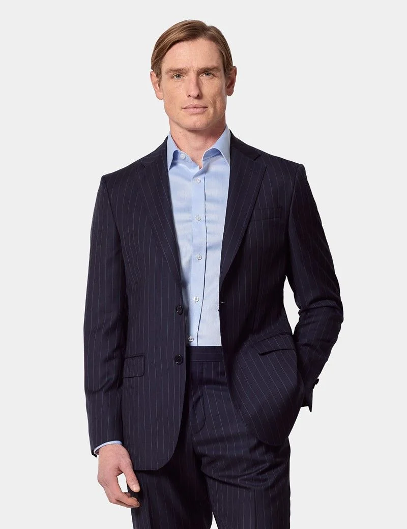 Tailored Fit Navy Chalk Stripe 1913 Suit thumbnail 2
