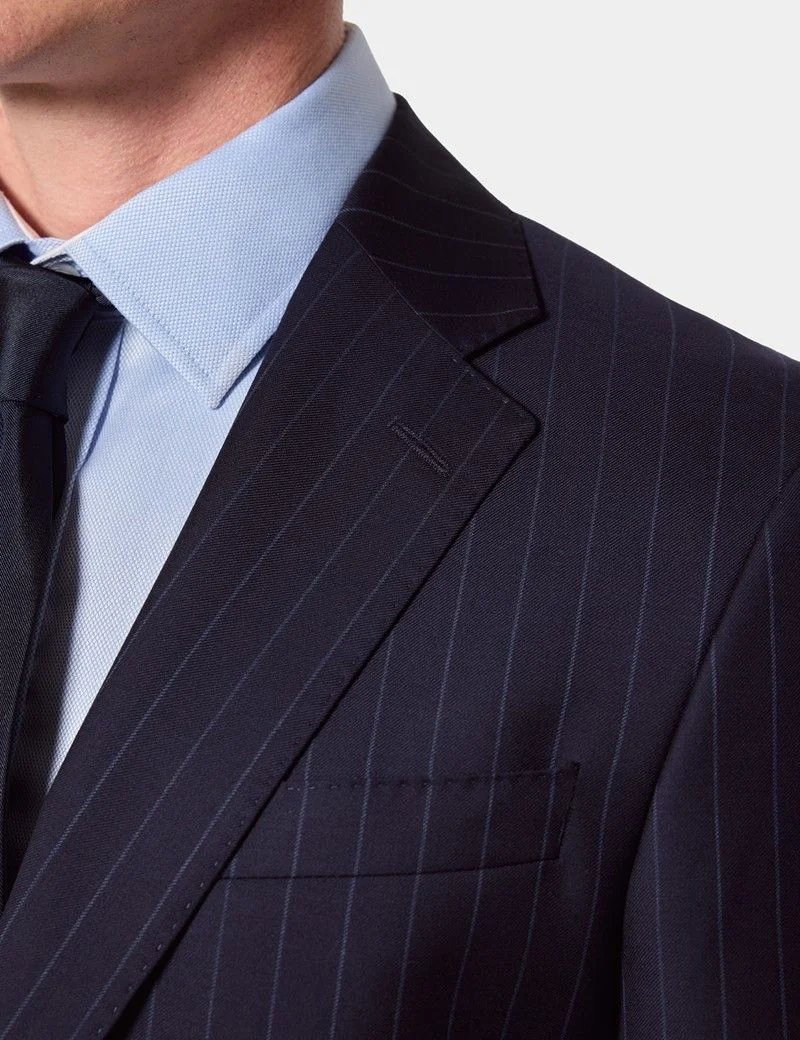 Tailored Fit Navy Chalk Stripe 1913 Suit thumbnail 4