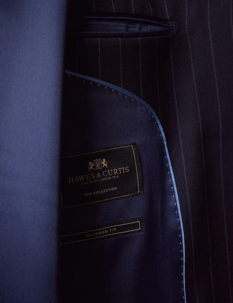 Tailored Fit Navy Chalk Stripe 1913 Suit thumbnail 6