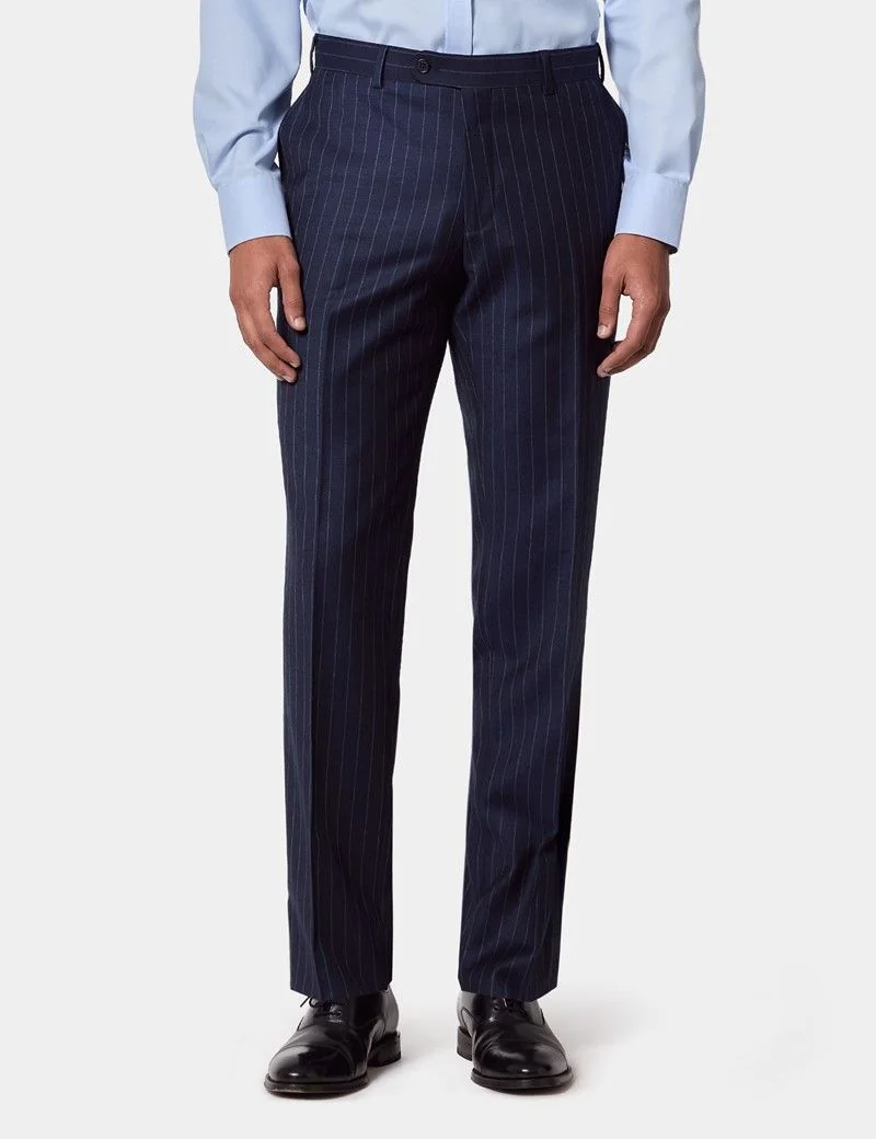 Tailored Fit Navy Chalk Stripe Suit thumbnail 5