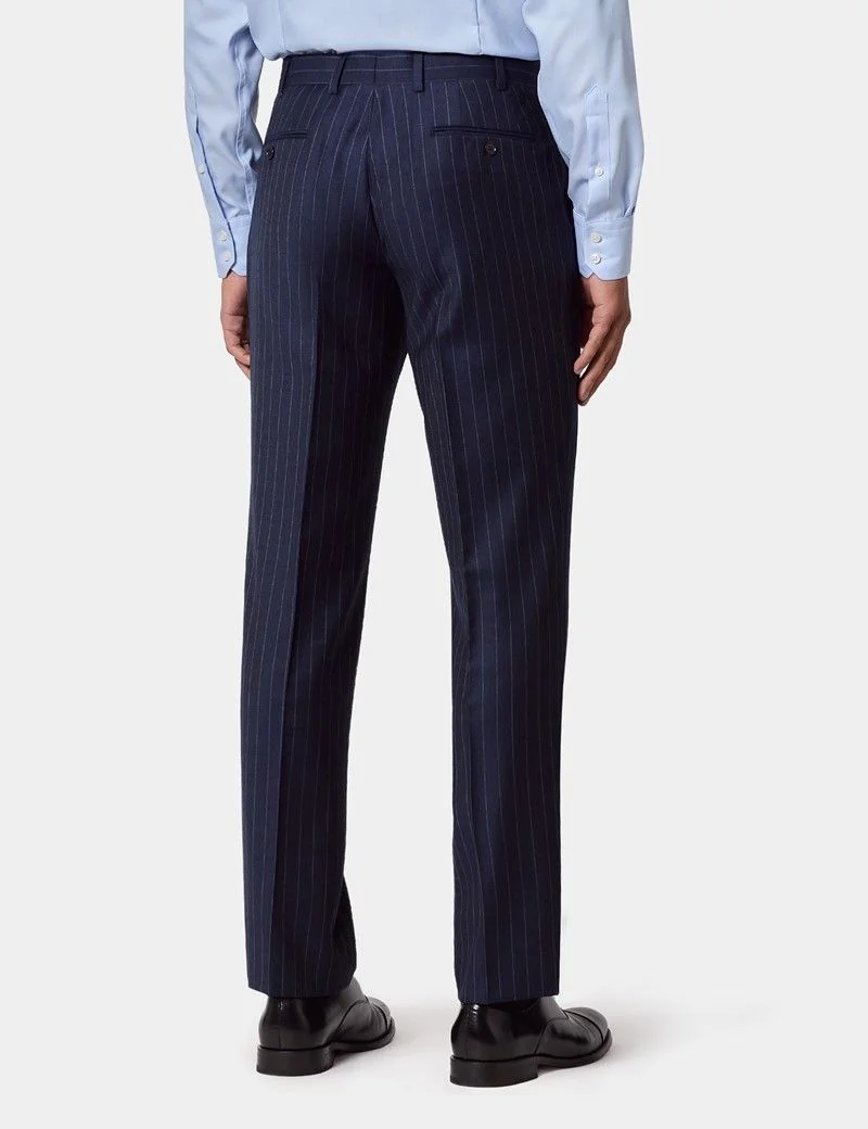 Tailored Fit Navy Chalk Stripe Suit thumbnail 7
