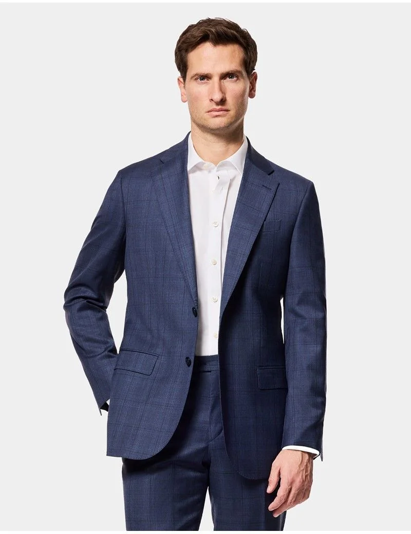 Tailored Fit Navy Check 1913 Suit Jacket thumbnail 7