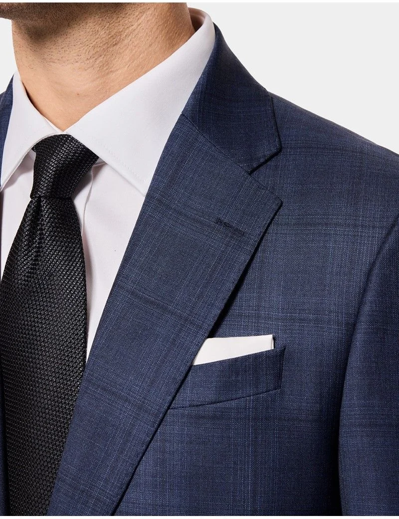 Tailored Fit Navy Check 1913 Suit Jacket thumbnail 9