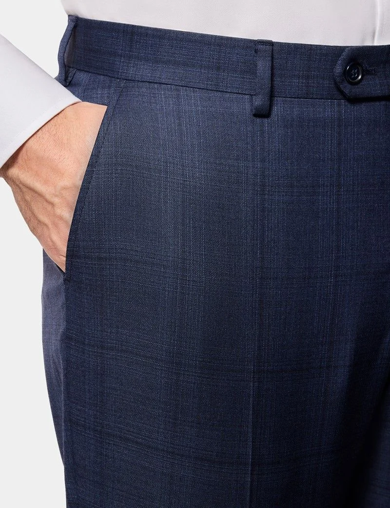 Tailored Fit Navy Check 1913 Suit Trousers thumbnail 3