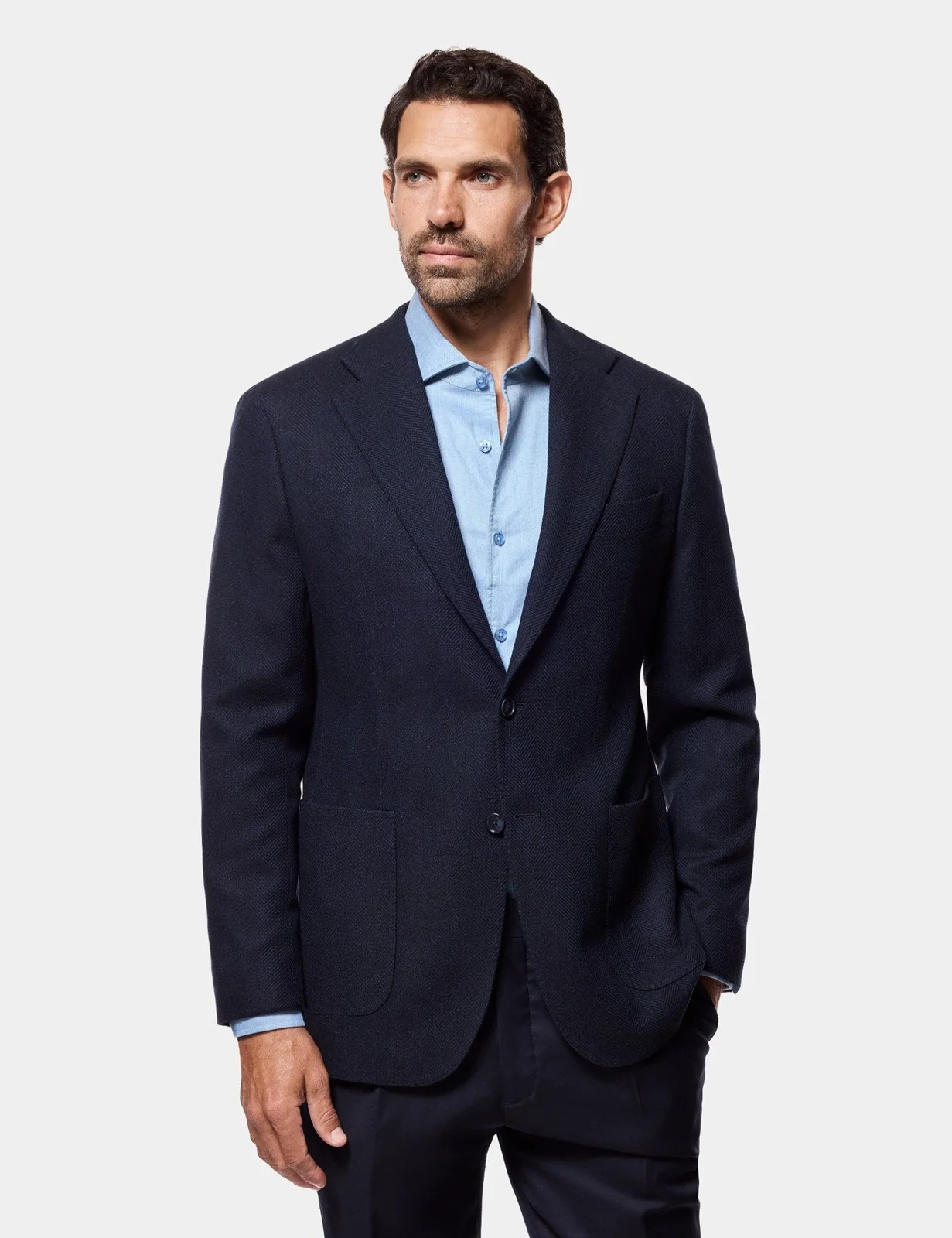 Tailored Fit Navy Herringbone 1913 Blazer