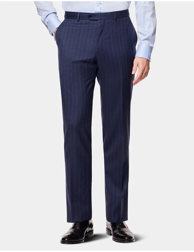 Tailored Fit Navy Herringbone Stripe 1913 Suit thumbnail 4
