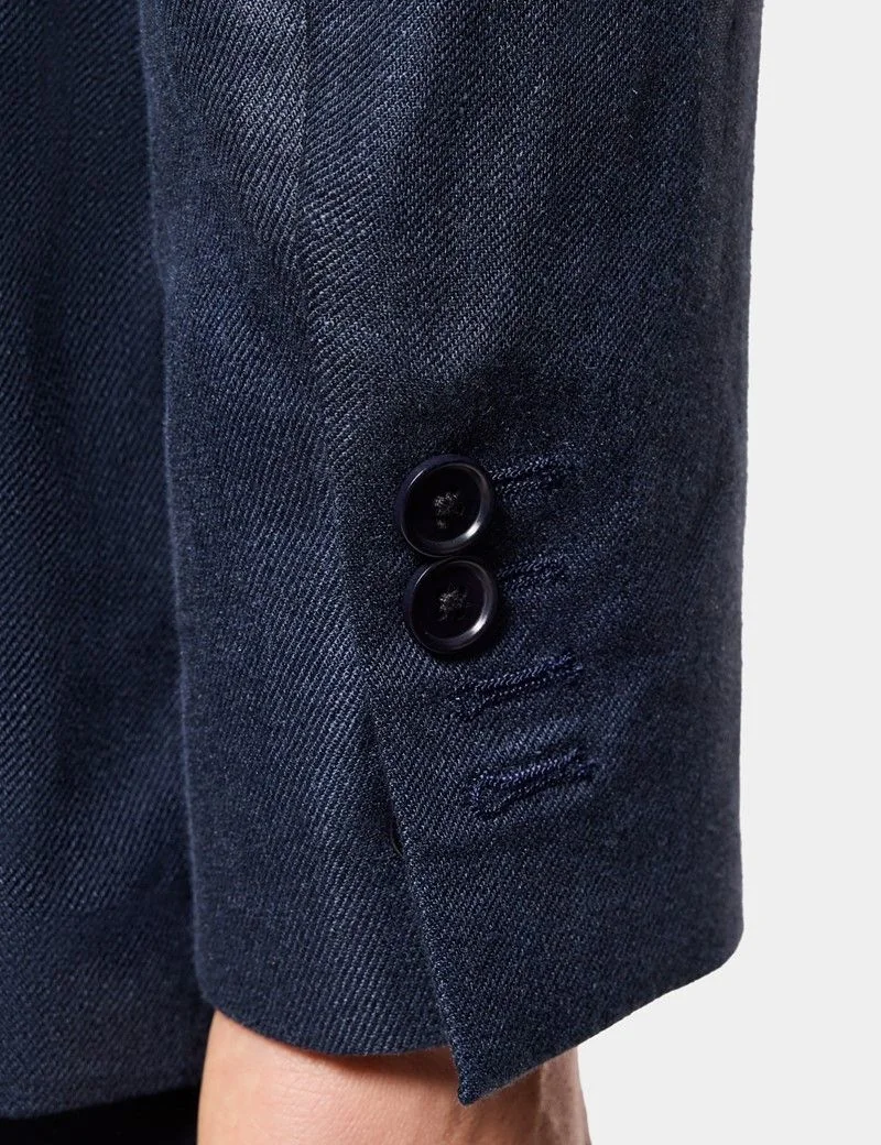 Tailored Fit Navy Linen Suit thumbnail 4