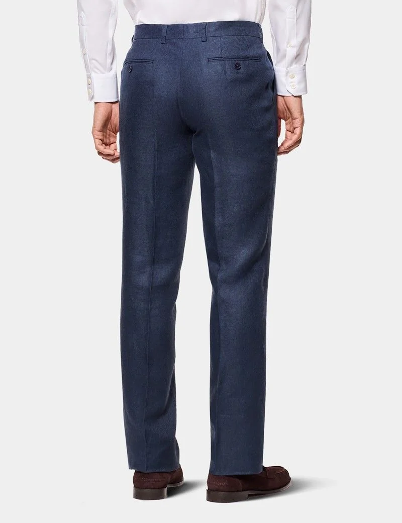Tailored Fit Navy Linen Suit thumbnail 7