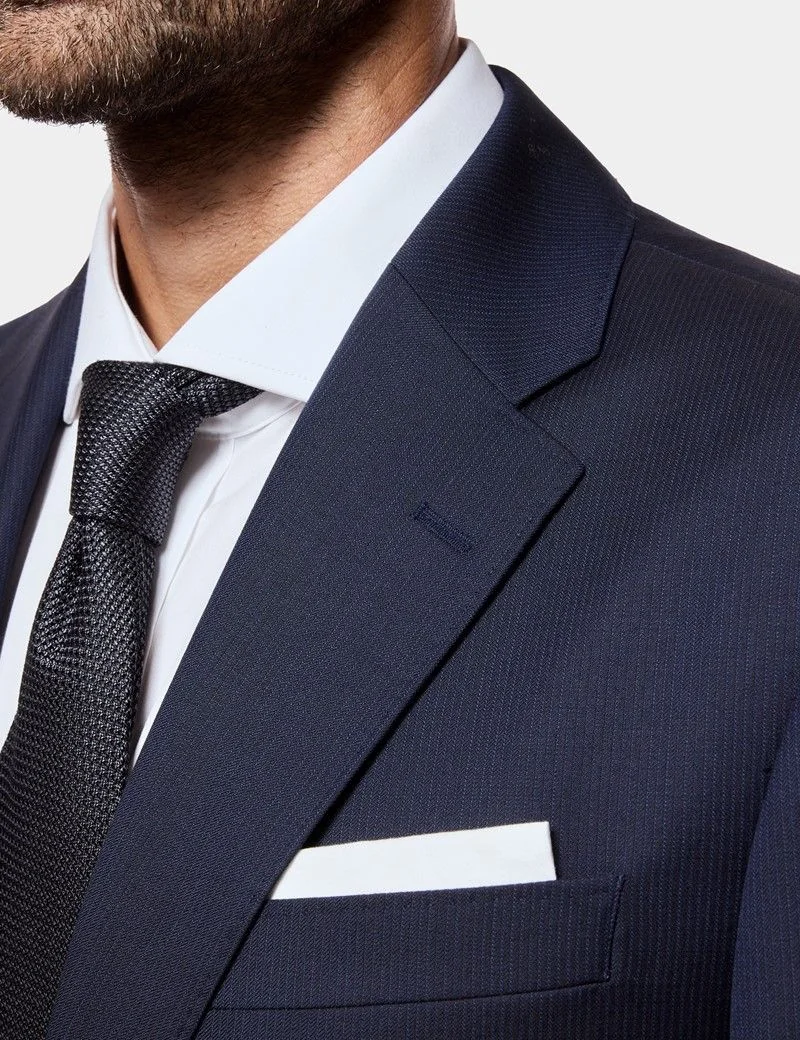 Tailored Fit Navy Pinstripe 1913 Suit Jacket thumbnail 3