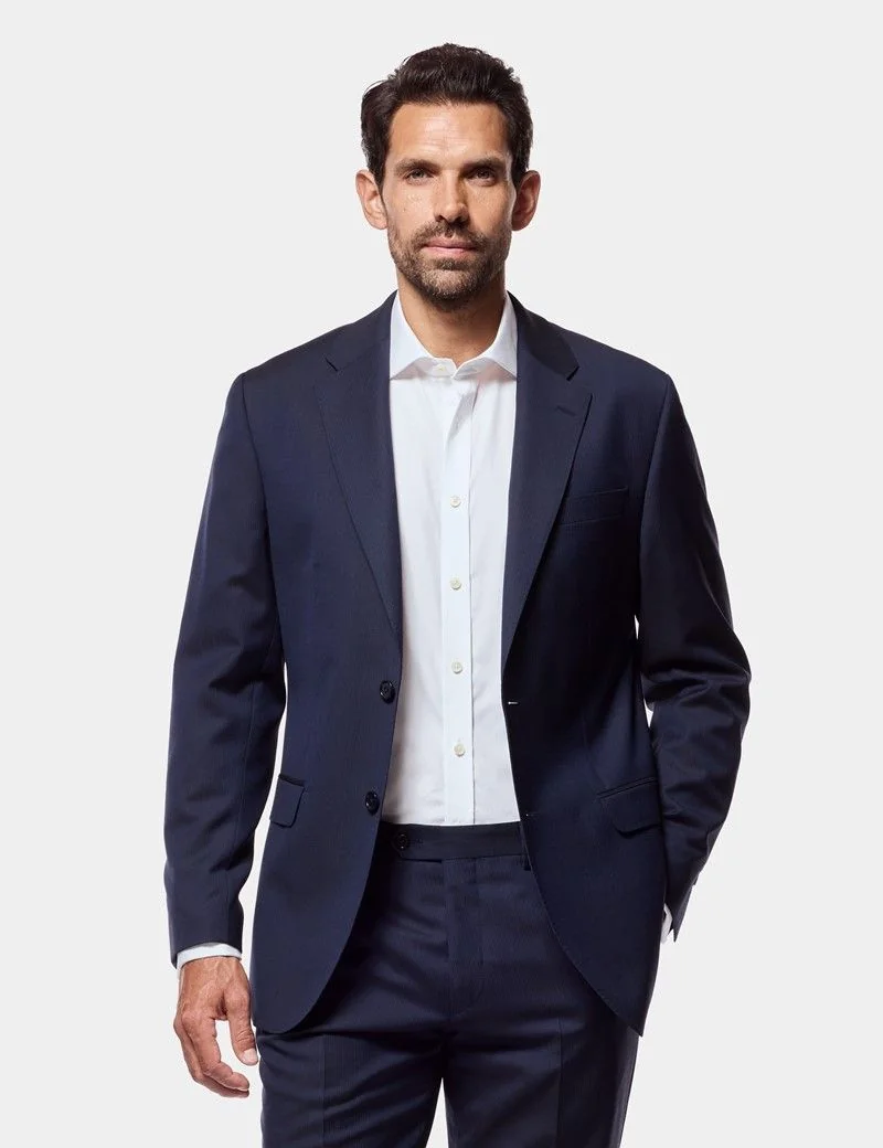 Tailored Fit Navy Pinstripe 1913 Suit Jacket thumbnail 4