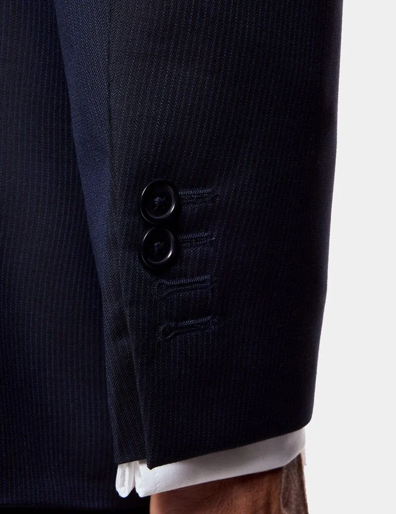 Tailored Fit Navy Pinstripe 1913 Suit Jacket thumbnail 6