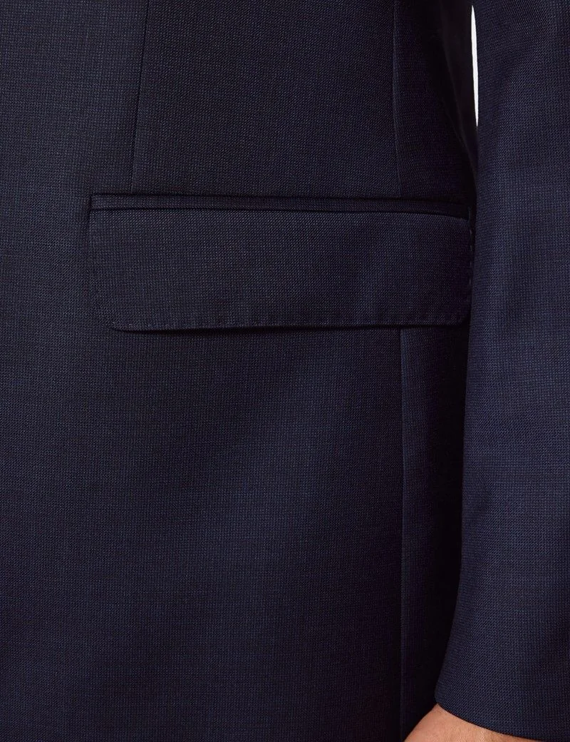 Tailored Fit Navy Semi Plain 1913 Suit Jacket thumbnail 4