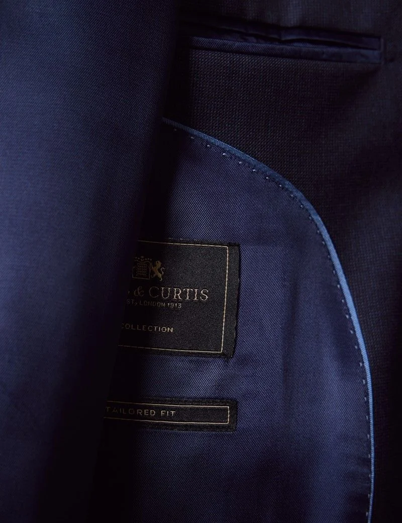 Tailored Fit Navy Semi Plain 1913 Suit Jacket thumbnail 5