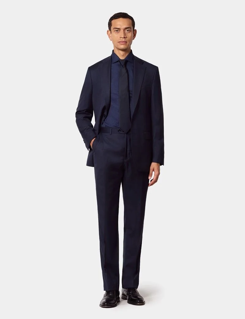 Tailored Fit Navy Semi Plain 1913 Suit Jacket thumbnail 8