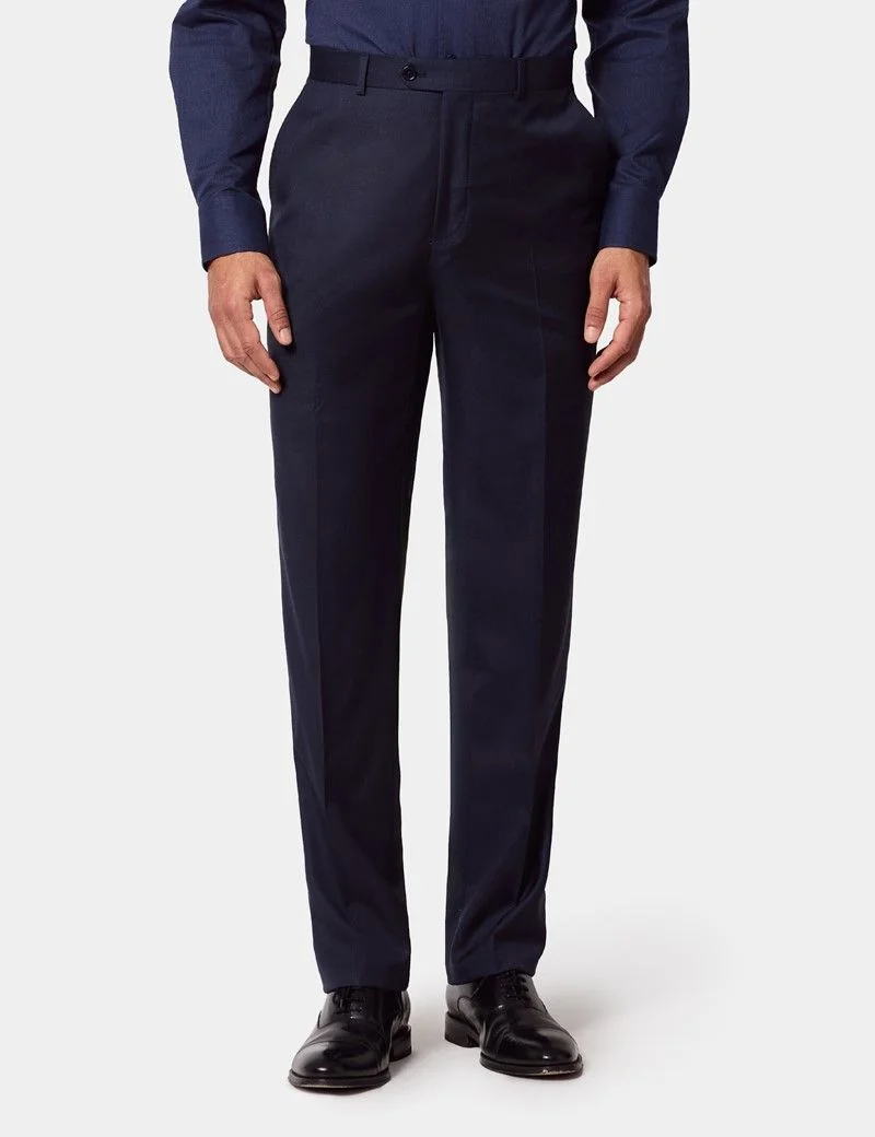 Tailored Fit Navy Semi Plain 1913 Suit Trousers thumbnail 2