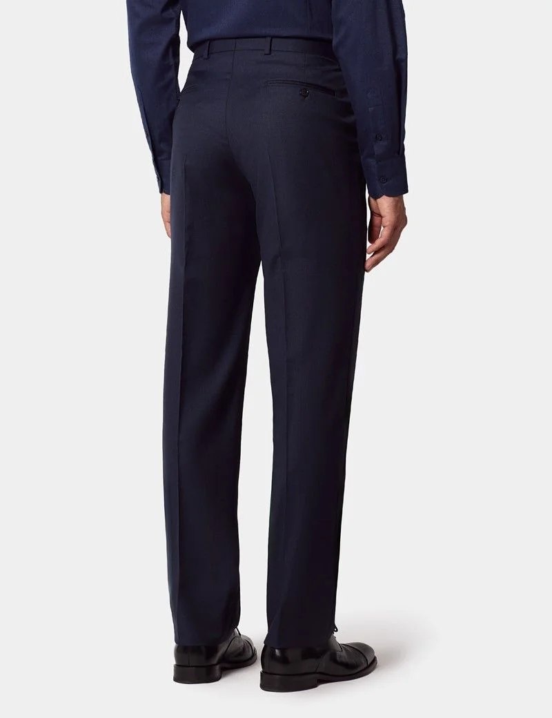 Tailored Fit Navy Semi Plain 1913 Suit Trousers thumbnail 4