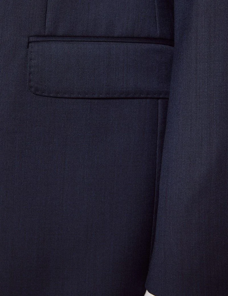 Tailored Fit Navy Sharkskin Suit thumbnail 10