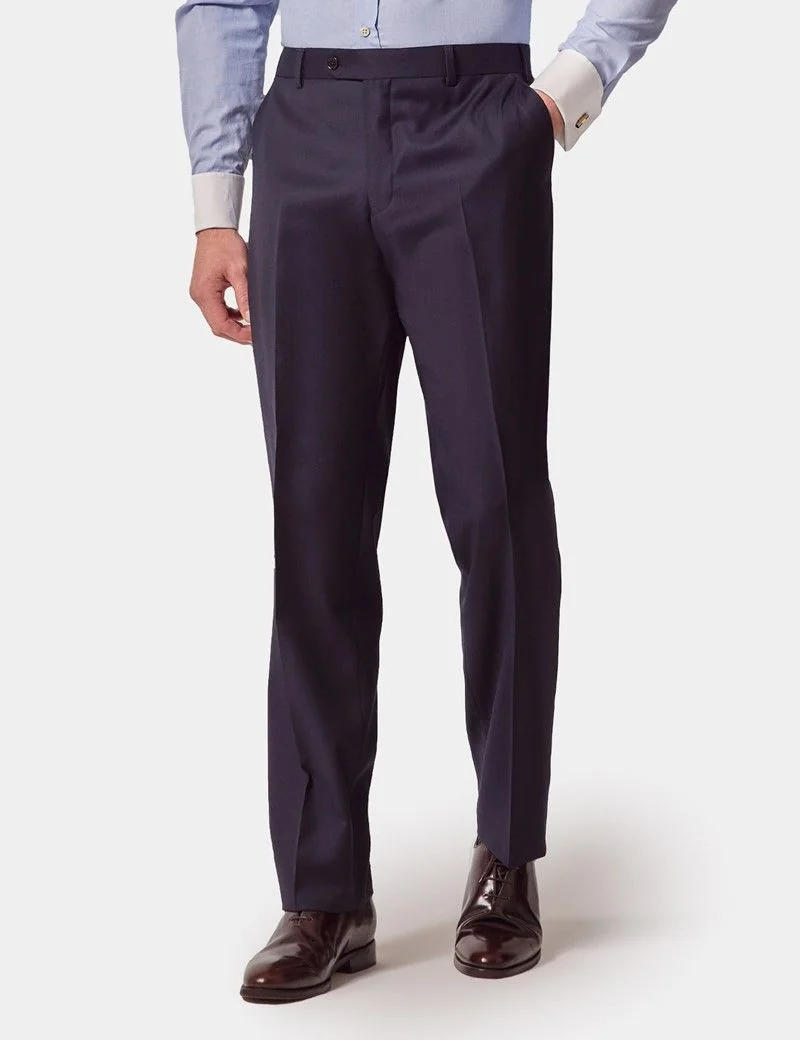 Tailored Fit Navy Twill Suit Trousers thumbnail 2