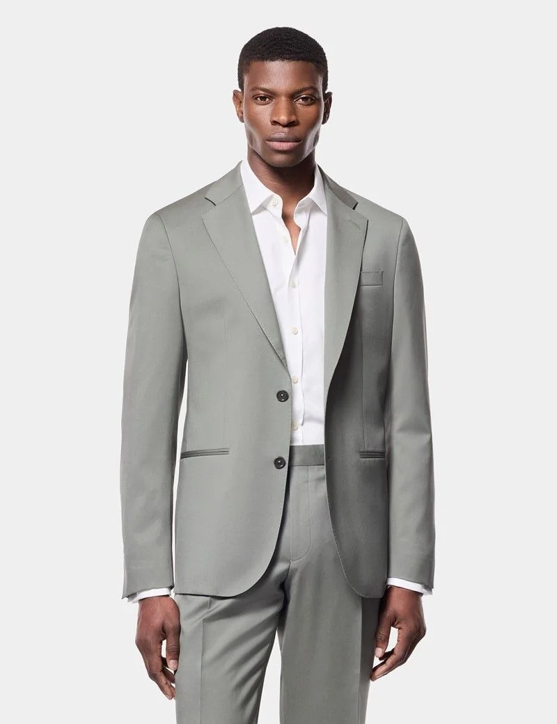 Tailored Fit Olive 1913 Suit Jacket thumbnail 2