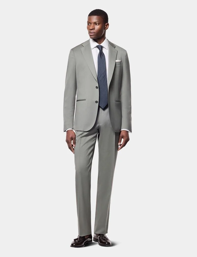 Tailored Fit Olive 1913 Suit Jacket thumbnail 8