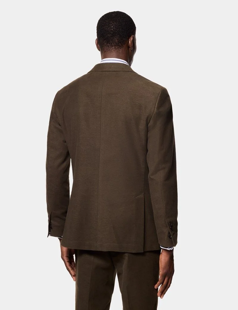 Tailored Fit Olive Moleskin 1913 Suit Jacket thumbnail 4