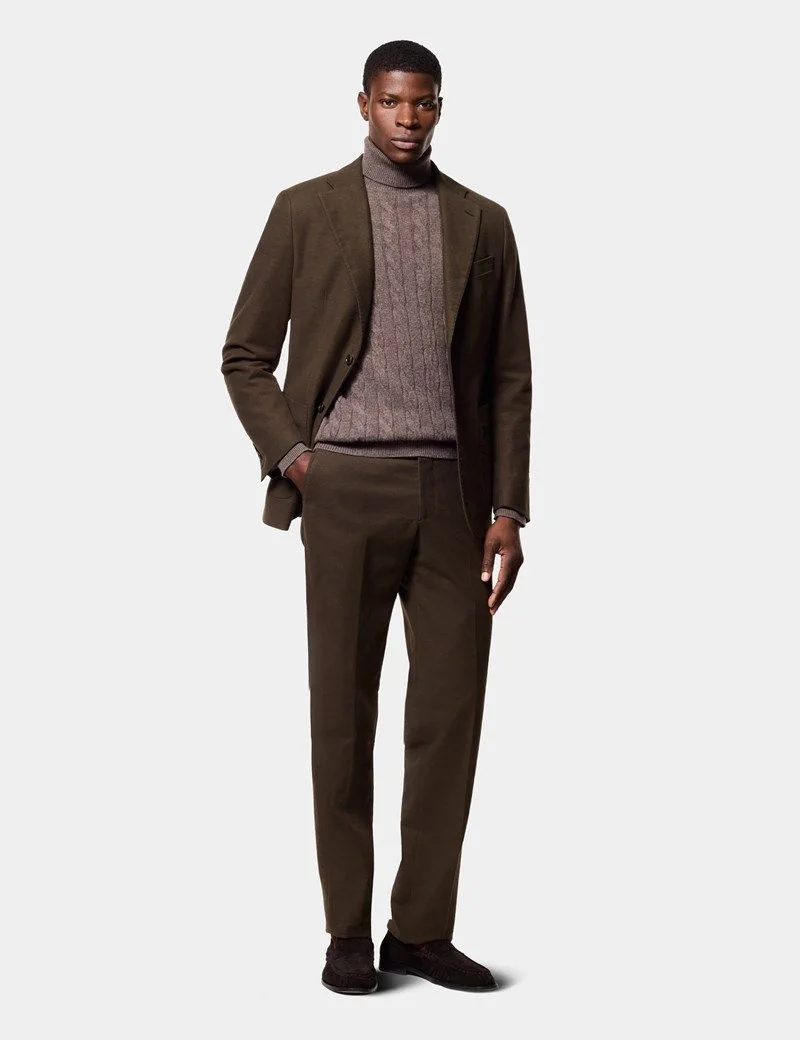Tailored Fit Olive Moleskin 1913 Suit thumbnail 7