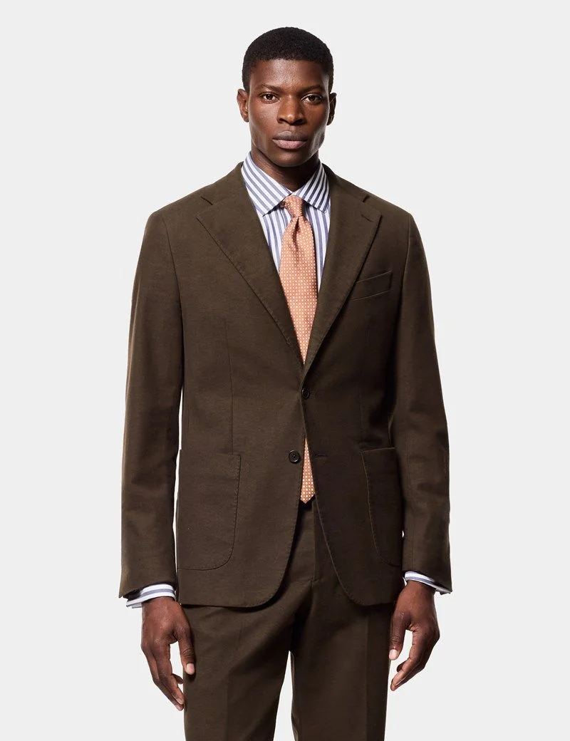 Tailored Fit Olive Moleskin 1913 Suit thumbnail 8