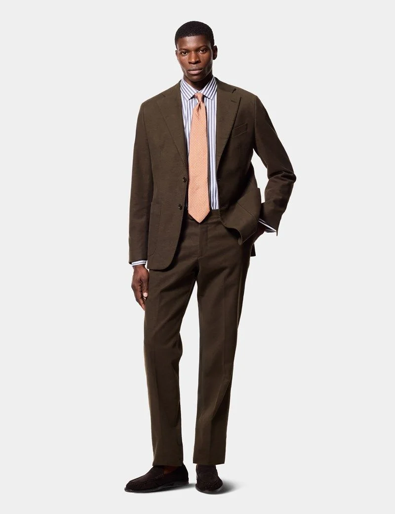 Tailored Fit Olive Moleskin 1913 Suit thumbnail 9