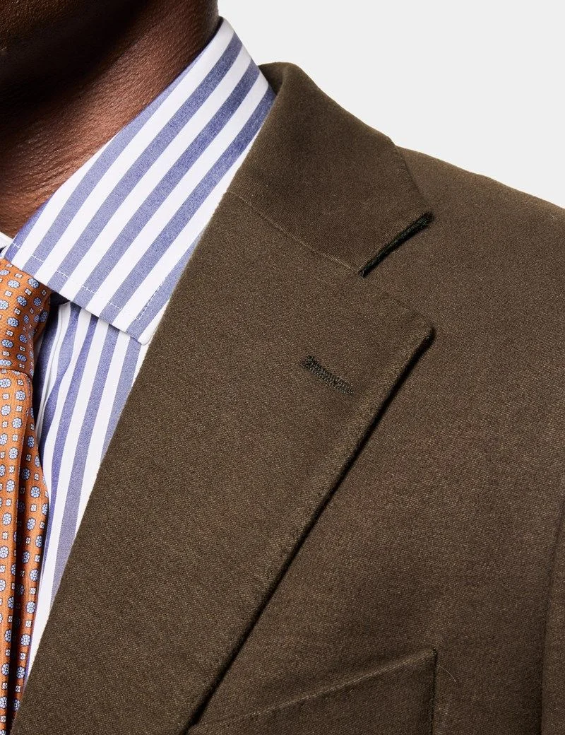 Tailored Fit Olive Moleskin 1913 Suit thumbnail 10