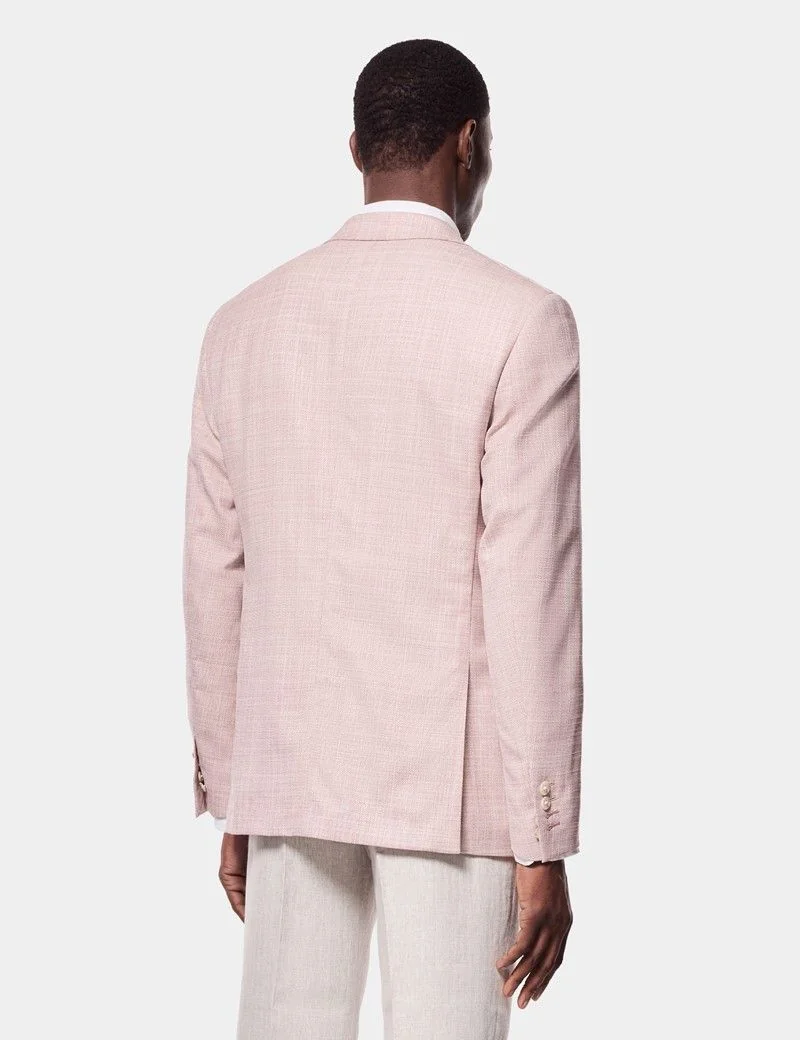 Tailored Fit Pink Twill Wool-Silk Blazer thumbnail 5