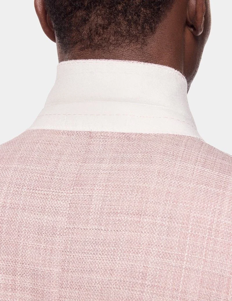 Tailored Fit Pink Twill Wool-Silk Blazer thumbnail 6