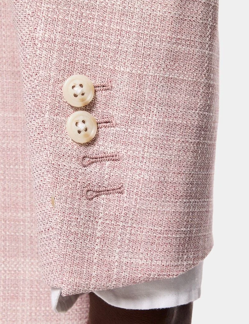 Tailored Fit Pink Twill Wool-Silk Blazer thumbnail 7