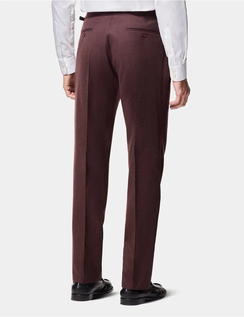 Tailored Fit Rust 1913 Pleated Suit Trousers With Side Adjusters thumbnail 4