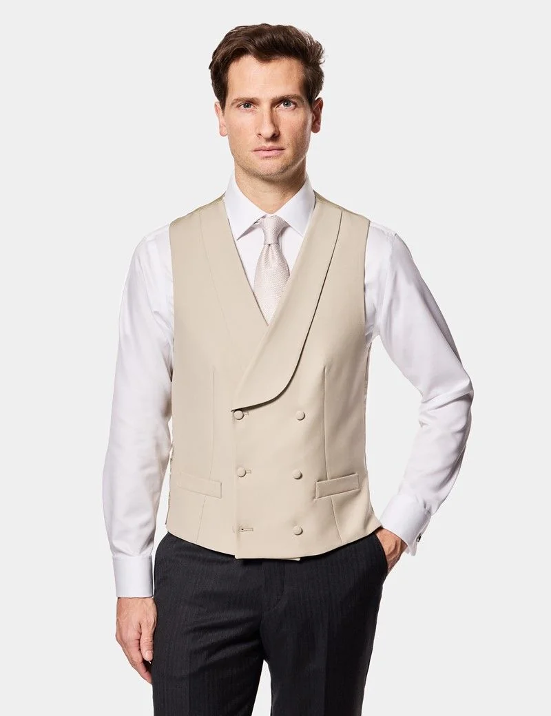 Tailored Fit Sand 1913 Morning Waistcoat thumbnail 2