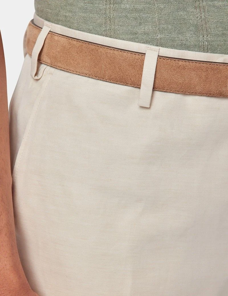Tailored Fit Stone 1913 Linen Trousers thumbnail 3