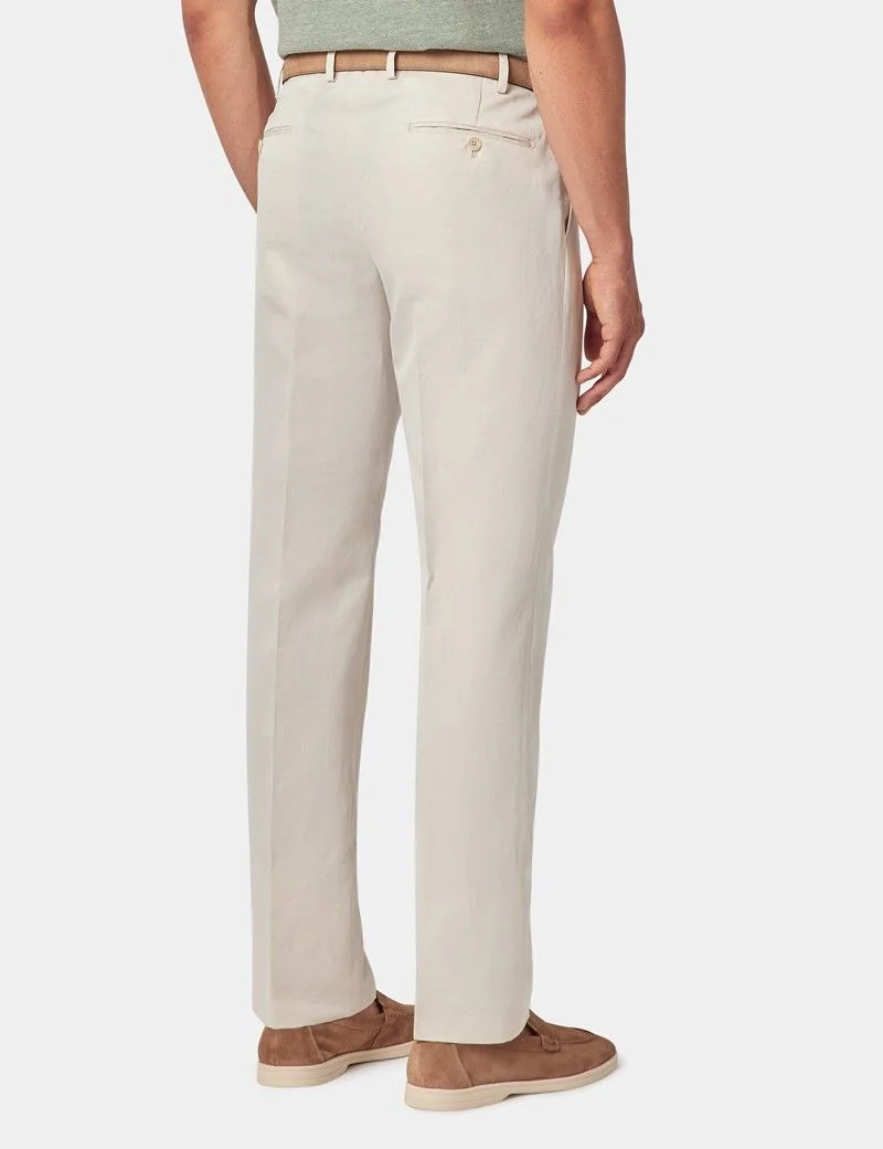 Tailored Fit Stone 1913 Linen Trousers thumbnail 4