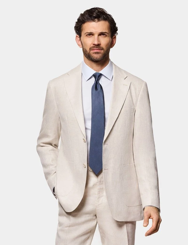 Tailored Fit Stone Linen Suit thumbnail 4