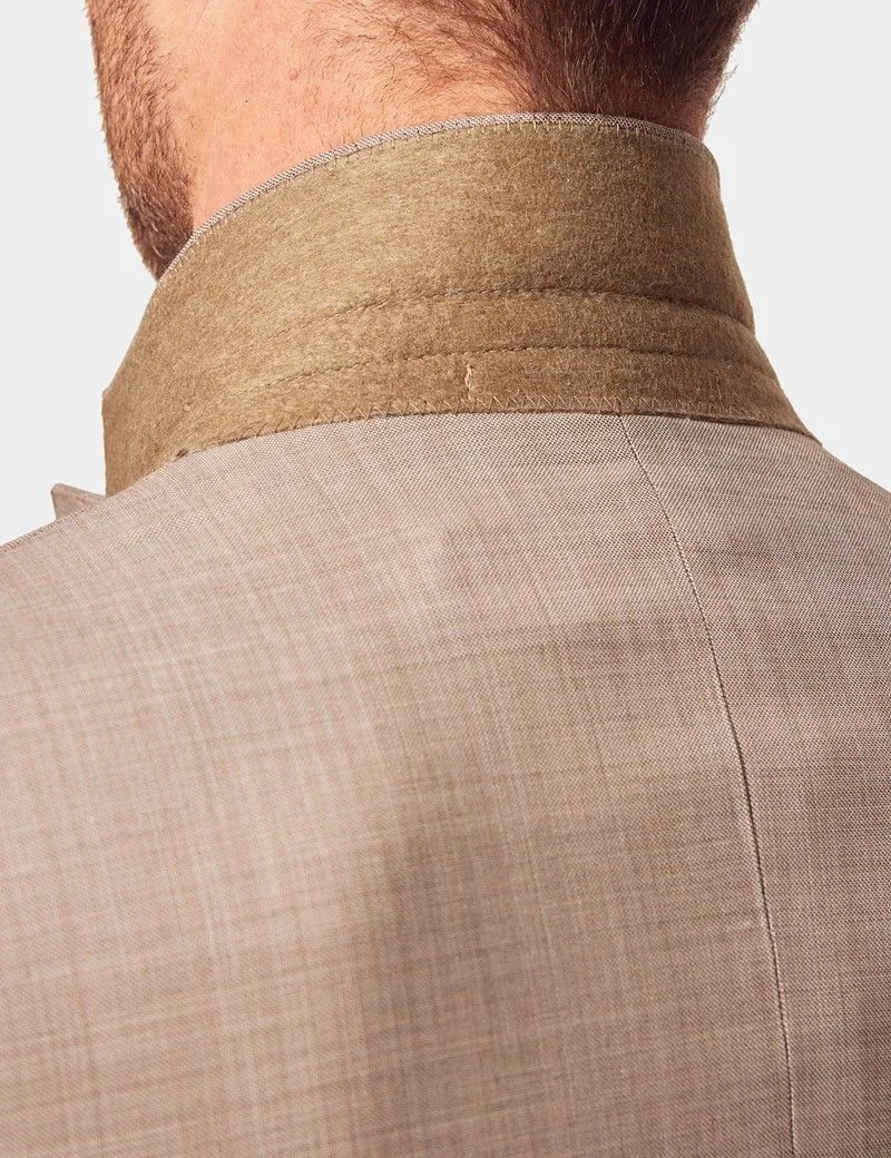 Tailored Fit Stone Sharkskin 1913 Suit Jacket thumbnail 7
