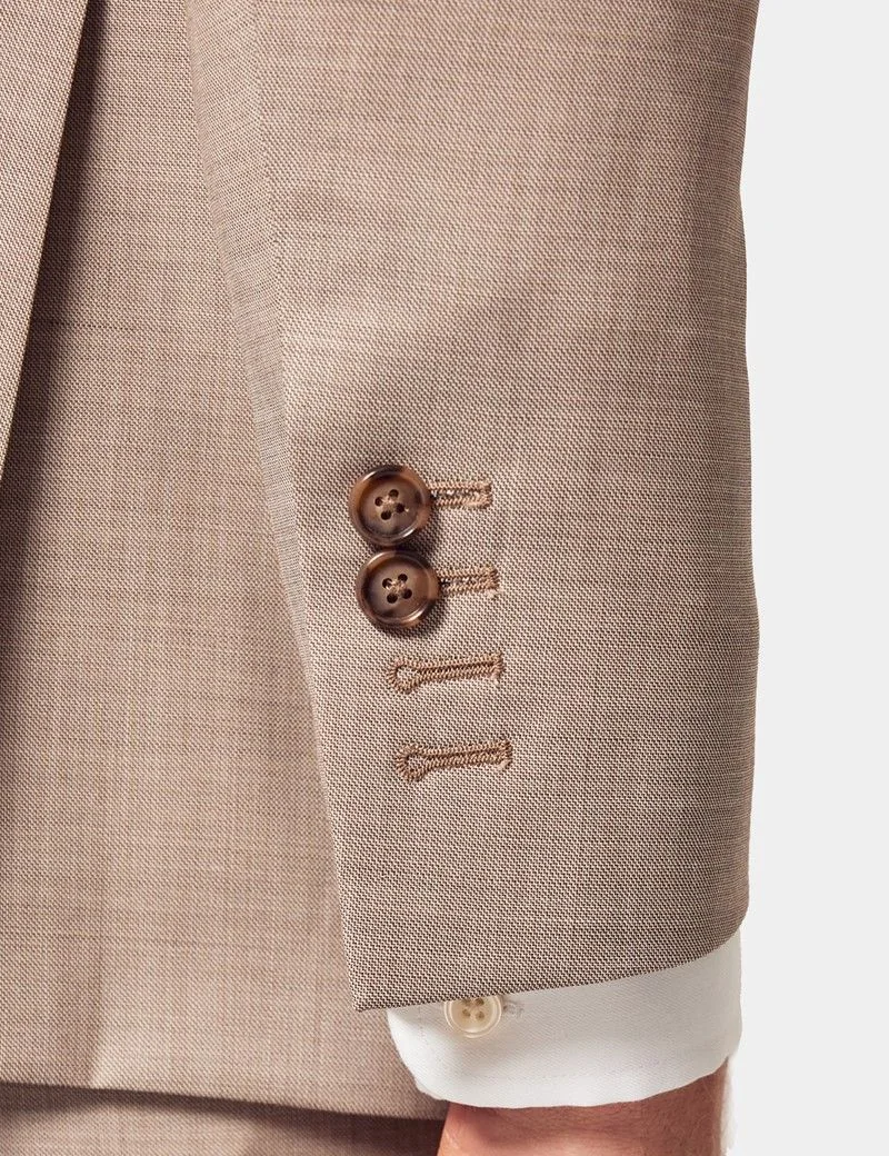 Tailored Fit Stone Sharkskin 1913 Suit Jacket thumbnail 8
