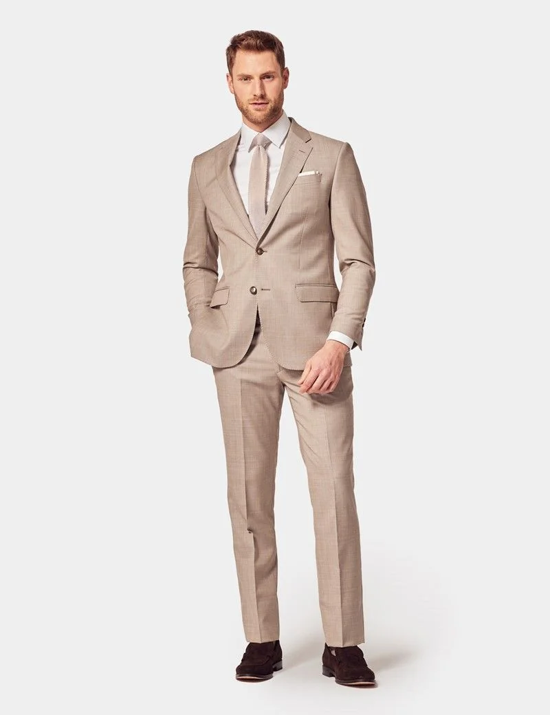 Tailored Fit Stone Sharkskin 1913 Suit Jacket thumbnail 9