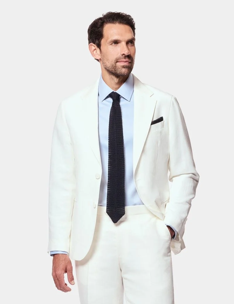 Tailored Fit White 1913 Suit Jacket thumbnail 2