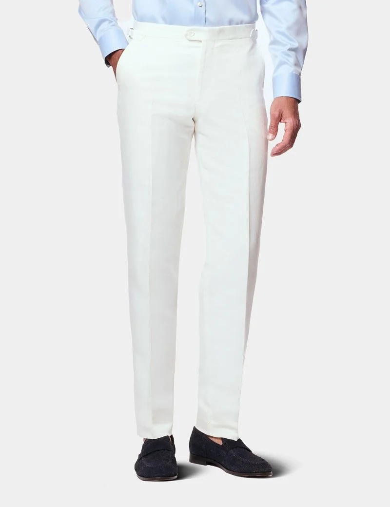 Tailored Fit White 1913 Suit Trousers With Side Adjusters thumbnail 2